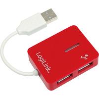LogiLink® UA0140 USB 2.0 Hub 4-Port Smile Red