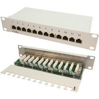 logilink np0041 patch panel 10 cat6 12 port shielded