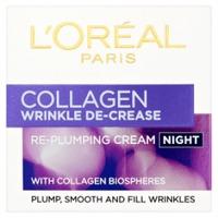 loreal paris collagen wrinkle de crease re plumping cream night 50ml
