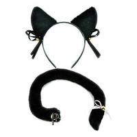 Lovely Kitten Cat Head Hoop and Tail Animal Cosplay Accessory