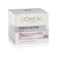 loreal triple active dry and sensitive skin 50ml
