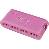 logilink 4 port usb 20 hub pink