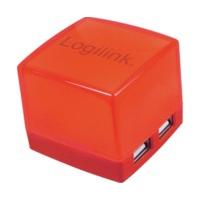 LogiLink Cube 4 Port USB 2.0 Hub (red)