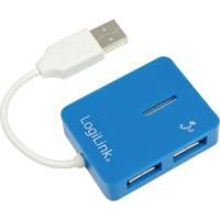 logilink smile 4 port usb 20 hub blue