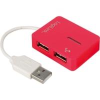 logilink smile 4 port usb 20 hub red