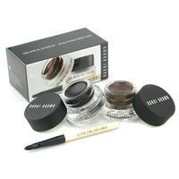 Long Wear Gel Eyeliner Duo: 2x Gel Eyeliner 3g (Black Ink Sepia Ink) + Mini Ultra Fine Eye Liner Brush 3pcs