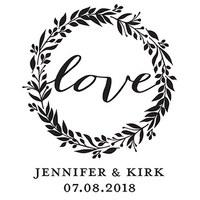 Love Wreath Personalised Rubber Stamp