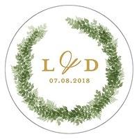 Love Wreath Small Sticker - Monogram