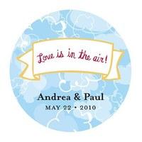 love is in the air round cloud sticker