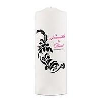 Love Bird Damask Personalised Pillar Candles