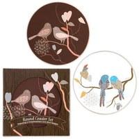 love birds coaster set favour in gift packaging