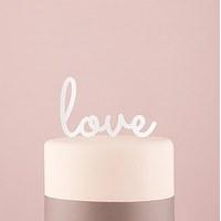 love acrylic cake topper white