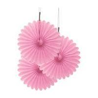 Lovely Pink Decorative Fans 3 Pack