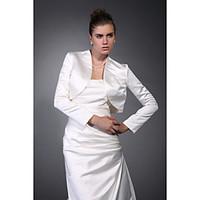 Long Sleeves Satin Bridal Evening Jacket/ Wedding Wrap Bolero Shrug