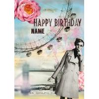 London Flowers - Personalised Birthday Card