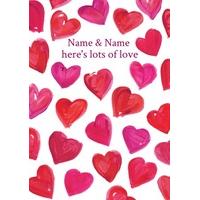 love to the happy couple personalised romantic card