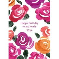 lovely roses personalised birthday card