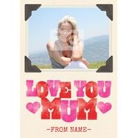 love you mum photo mothers day card