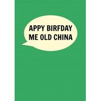 London- Appy Birfday Me Old China | Happy Birthday Card | DI1041
