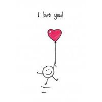Love You Heart Balloon| Romantic Valentine\'s Day Card |LL1146