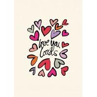 Love You Loads Hearts| Romantic Valentine\'s Day Card |LL1152