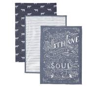 loft 3 pack tea towel cooking with love