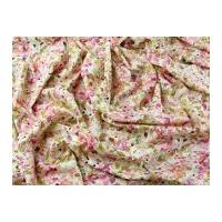 Loose Watercolour Print Cotton Lawn Dress Fabric Pink