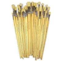 Long Handle Flat Tip Hog Brushes (Pack of 60)