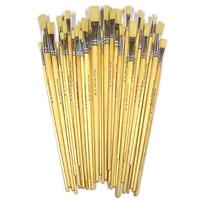 Long Handle Flat Tip Hog Brushes (Pack of 6)