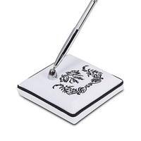 Love Bird Damask in Classic Black and White Pen with Base