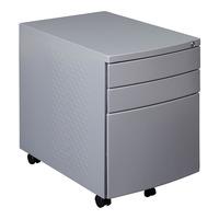 Low 3 Drawer Mobile Steel Pedestal Low 3 Drawer Mobile Steel Pedestal-White-Next Day