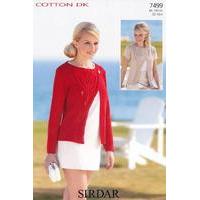 Long and Short Sleeved Cardigans in Sirdar Cotton DK (7499)