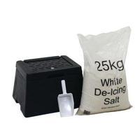 Lockable Mini Salt and Grit Bin Kit 30 Litre with Scoop and 1 x 25kg
