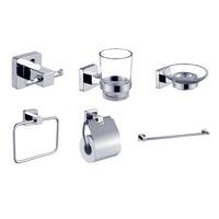 Loft 6 Piece High Quality Chrome Bathroom Accessories Set