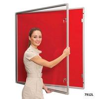 Lockable Felt Covered Noticeboard 900 x 600mm