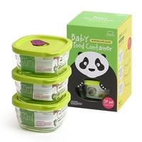 lock amp lock set of 3 glass baby food containers 170ml