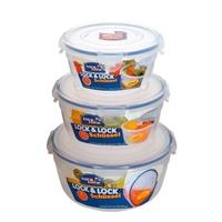 Lock & Lock Lidded Bowls Container Set (Set of 3, 800ml, 1.4L, 2.1L)