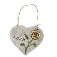 Lovely Pretty Stone Hanging Decorative Garden Heart Plaque, Approx 15cm W x