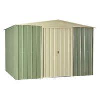 lotus apex 10x8 mist green metal shed