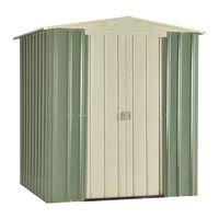 Lotus Apex 6x5 Mist Green Metal shed