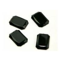 lozenge sew stick on acrylic jewels black