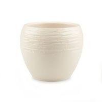 Lorance Round Clay Cream Glazed Plant Pot (H)13cm (Dia)15cm