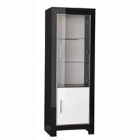 Lorenz Glass Display Cabinet In Black And White Gloss With LED
