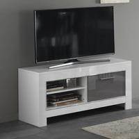 Lorenz Small TV Stand In White And Grey High Gloss