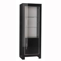 Lorenz Glass Display Cabinet In Black High Gloss With LED