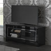 Lorenz Small TV Stand In Black High Gloss With 1 Door