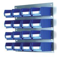 Louvred Panel (457mm x 438mm) with 16 x Container Bins