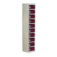 LOCKER - POST BOX RED DOORS 100 SERIES FLOOR MOUNT 10 BOX