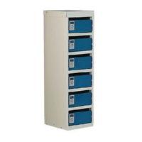 LOCKER - POST BOX BLUE DOORS 240 SERIES FLOOR MOUNT 6 BOX