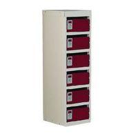 LOCKER - POST BOX RED DOORS 240 SERIES FLOOR MOUNT 6 BOX